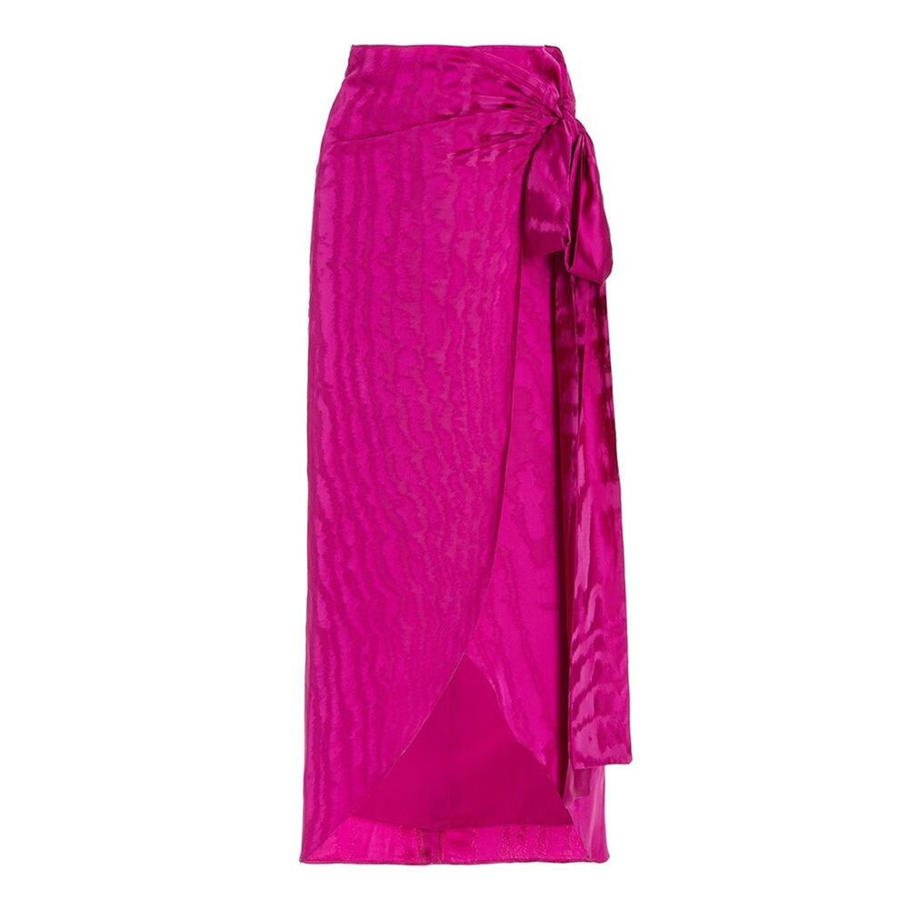 Silvia Tcherassi Bonnan Jacquard Midi Wrap Skirt Pink - S